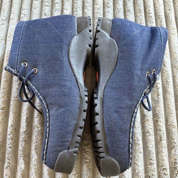 Denim Chukka Ankle Men US 11 Boot Blue Lace Up Cushioned - Picture 3 of 9